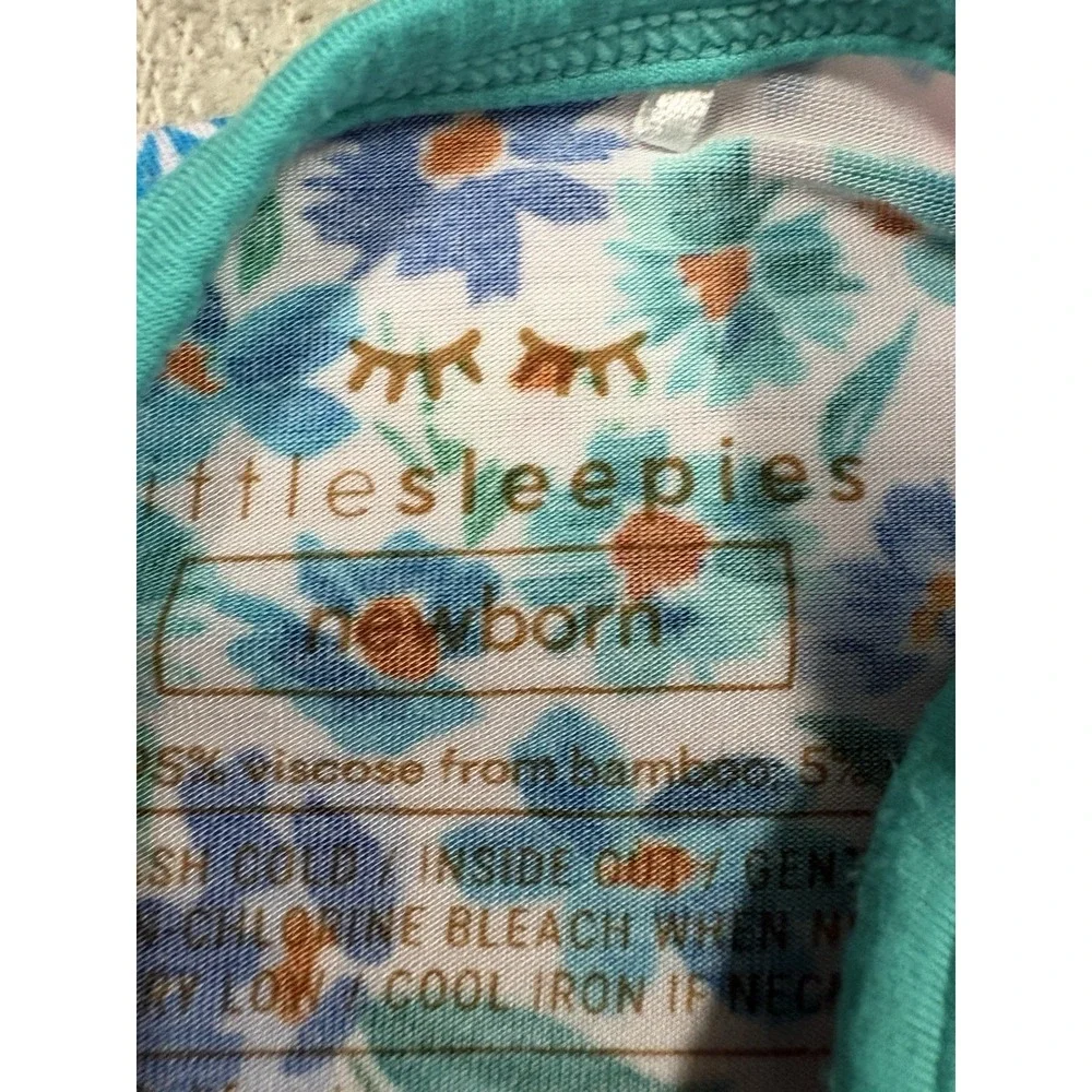 Little Sleepies Sweet Pea Infant Gown Bamboo Pajama Size Newborn NB Floral